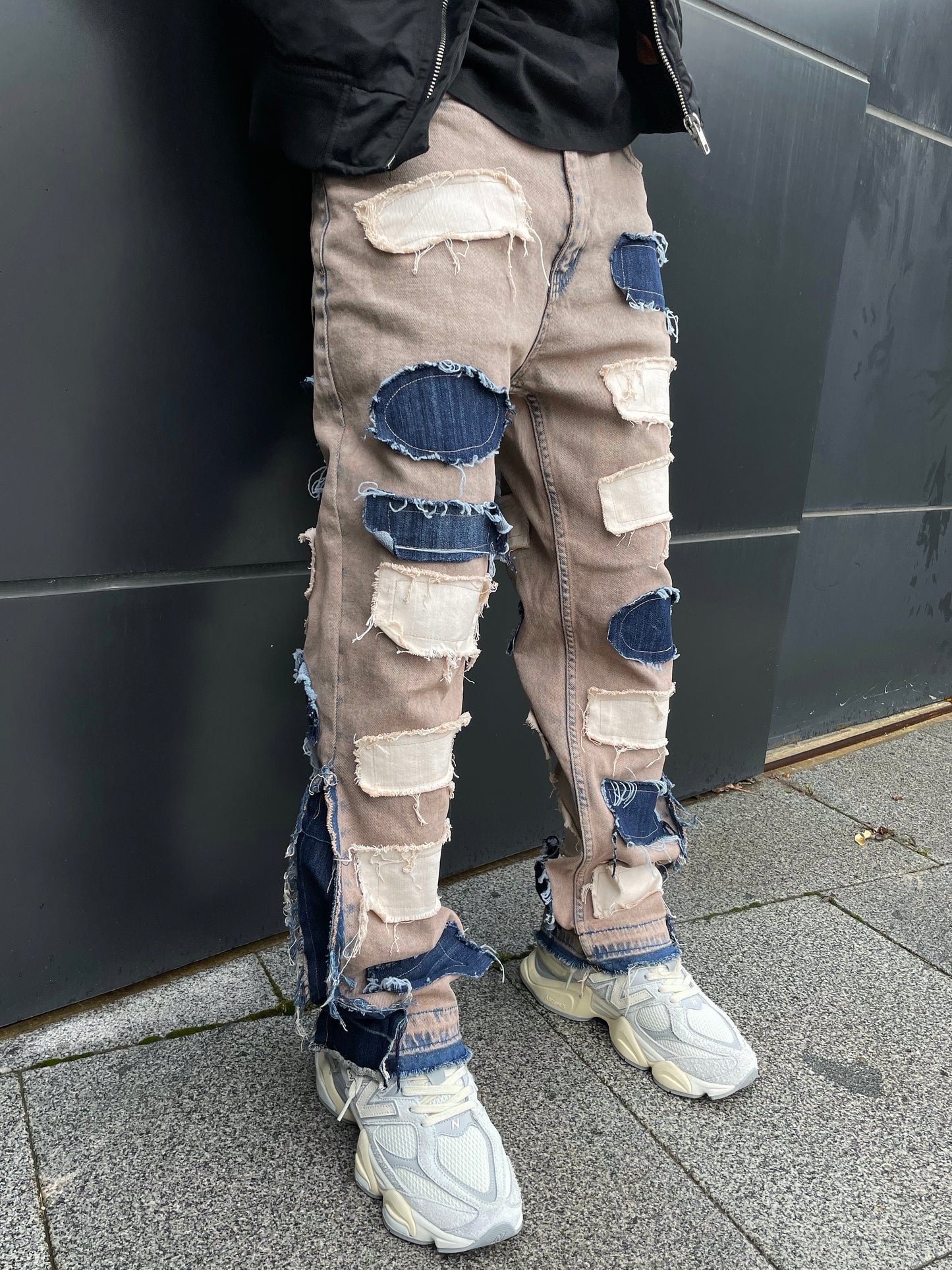 Sand Blue Distressed Baggy Jeans