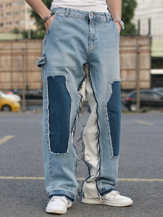 Vintage Blue Distressed Baggy Jeans