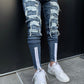 Washed Dark Blue Distressed Jeans