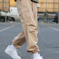 Beige Parachute Baggy Jogger with Pockets