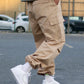 Beige Parachute Baggy Jogger with Pockets