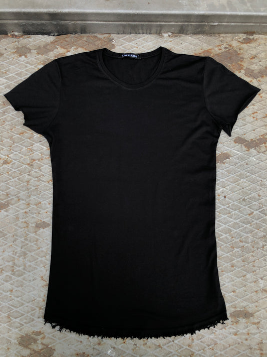 Black Distressed Long T-Shirt