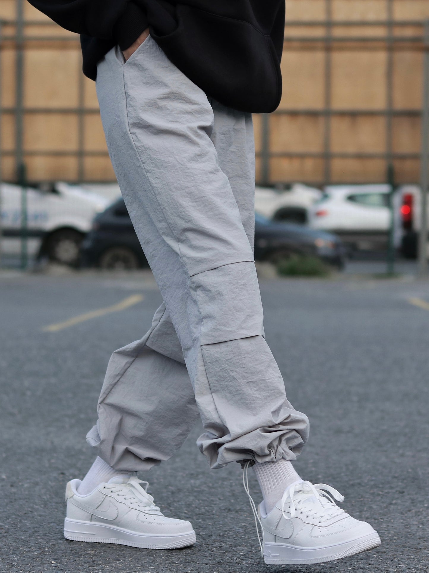 Grey Parachute Baggy Jogger