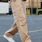 Beige Parachute Baggy Jogger with Pockets