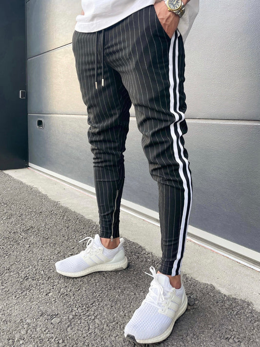 Black Pinstriped Jogger